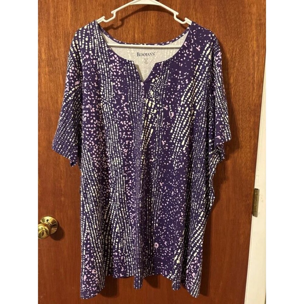 Roamans Shirt Size 3X Purple
